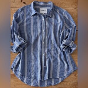 Lola River Womens Lightweight Blue and White Striped Shirt